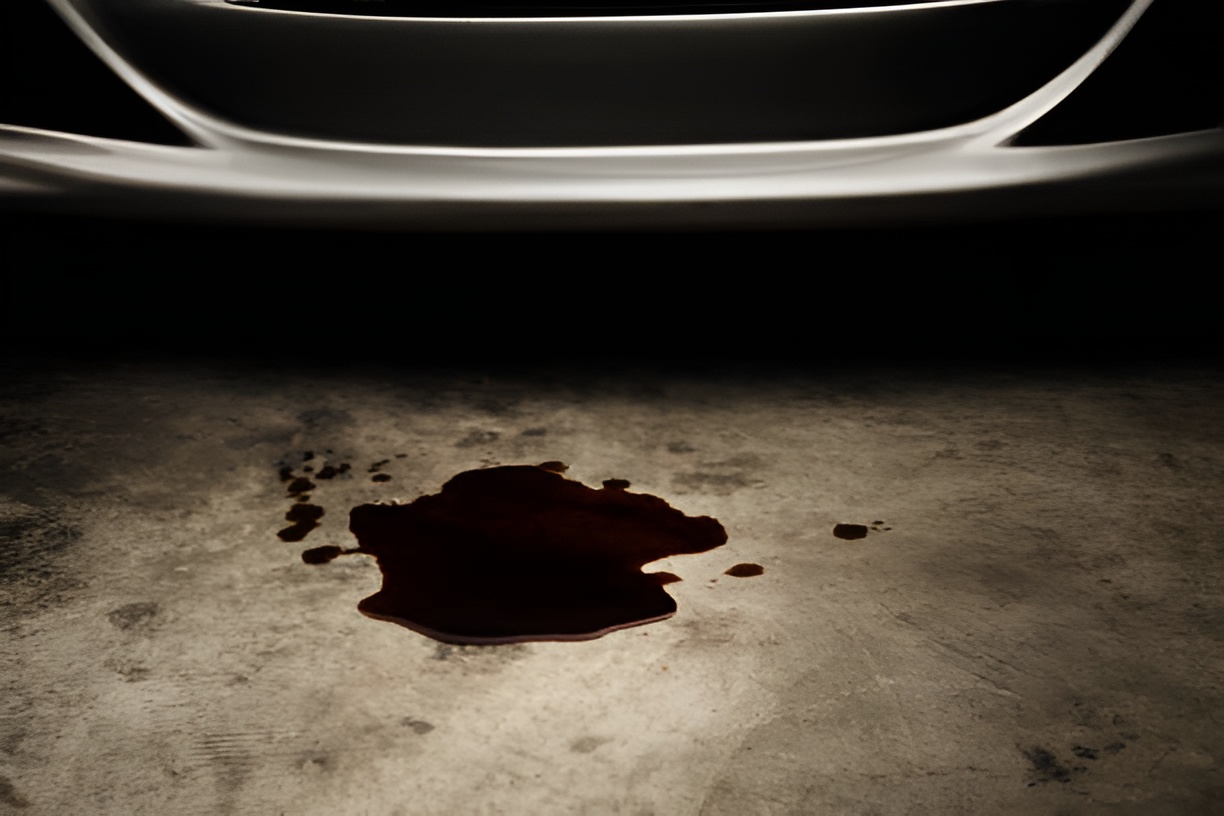 oil dripping from a parked car